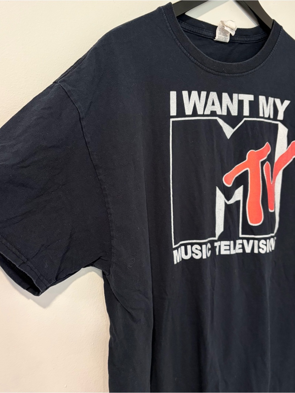 I Want My MTV T-Shirt Mens XL Black Music Television Retro Graphic Logo 80s 90s - Picture 3 of 6